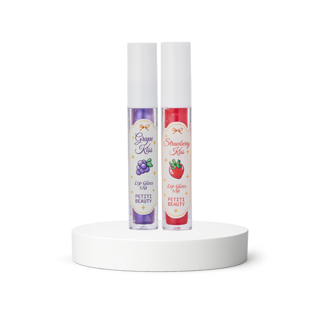 Kit 2 Lip Gloss Hidratante Morango + Uva