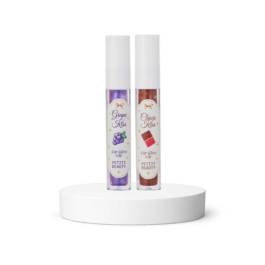 Kit 2 Lip Gloss Hidratante Uva + Chocolate