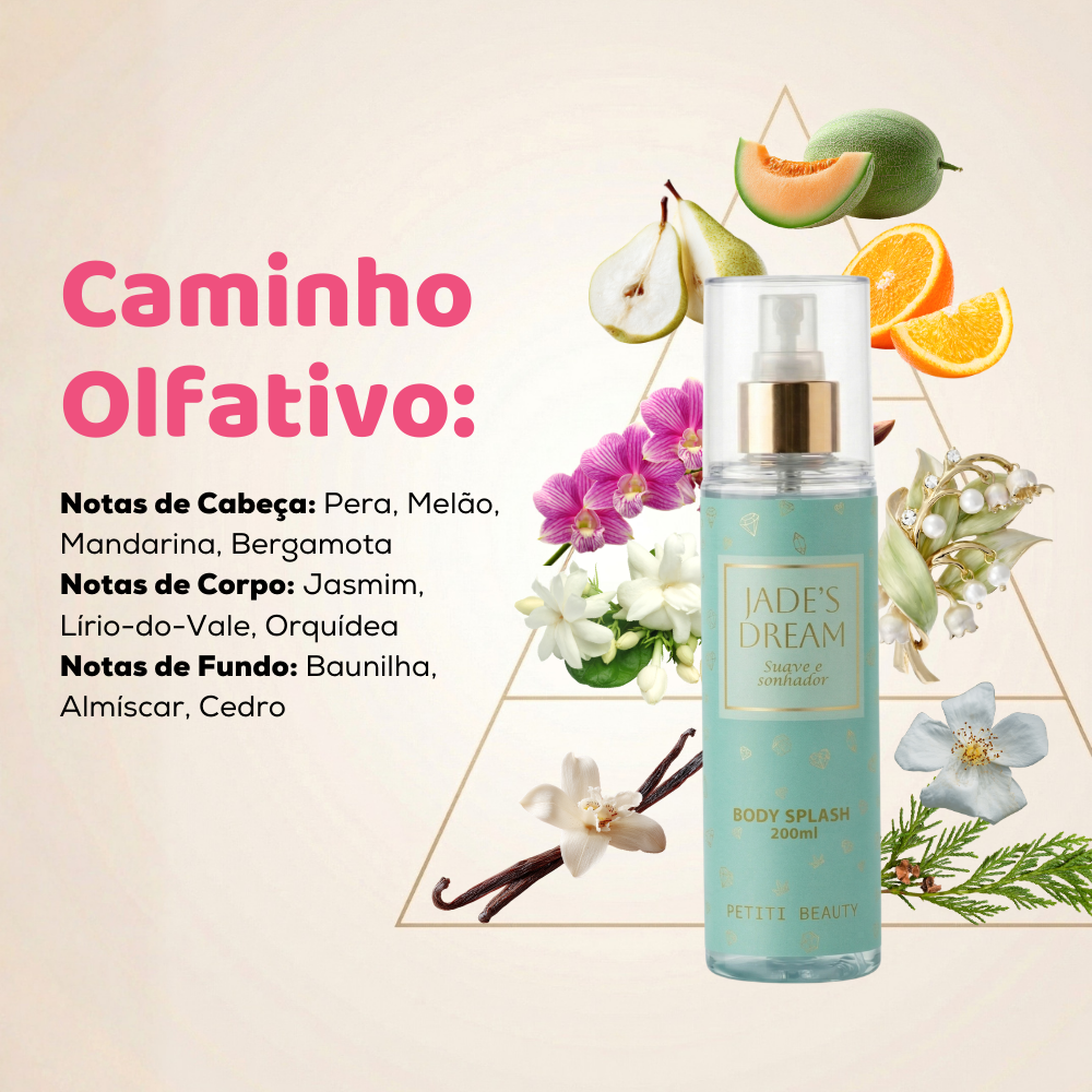 Kit Trio Body Splash Golden Rose + Jade's Dream + Love in Bloom | 200 ml cada | Maria Petiti Beauty