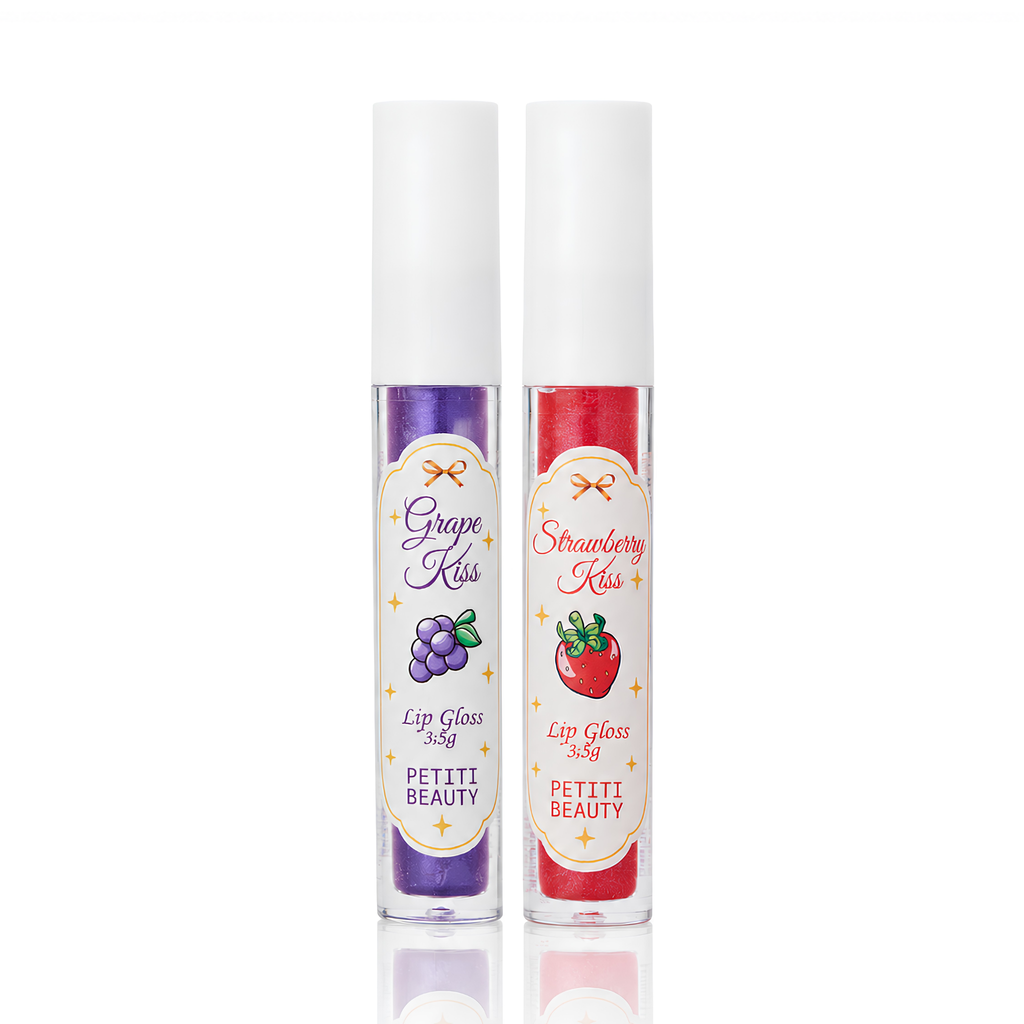 Kit Duo Lip Gloss Strawberry Kiss e Grape Kiss - Brilho e Hidratação 3,5 g cada