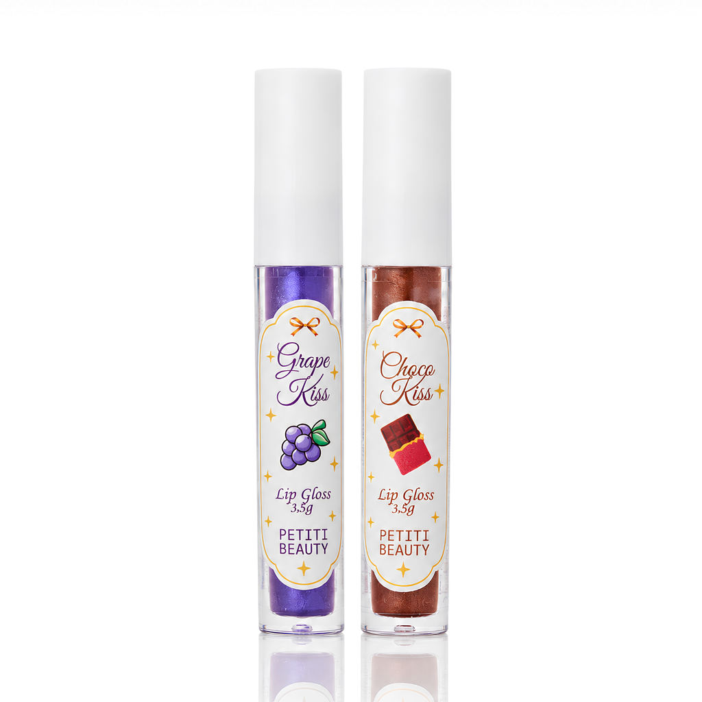 Kit Duo Lip Gloss Choco Kiss e Grape Kiss - Brilho e Hidratação 3,5 g cada
