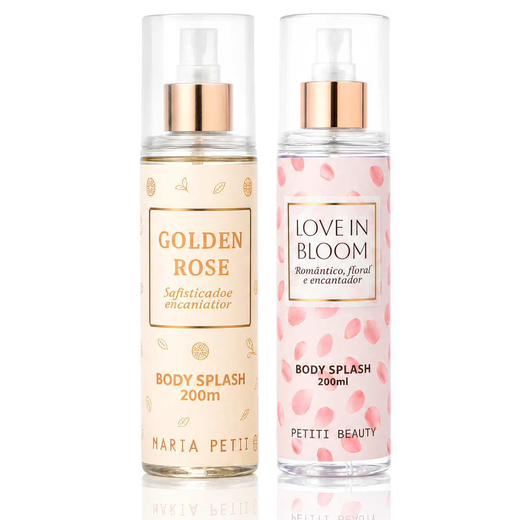 Kit Duo Body Splash Golden Rose e Love in Bloom - Desodorante Colônia 200 ml