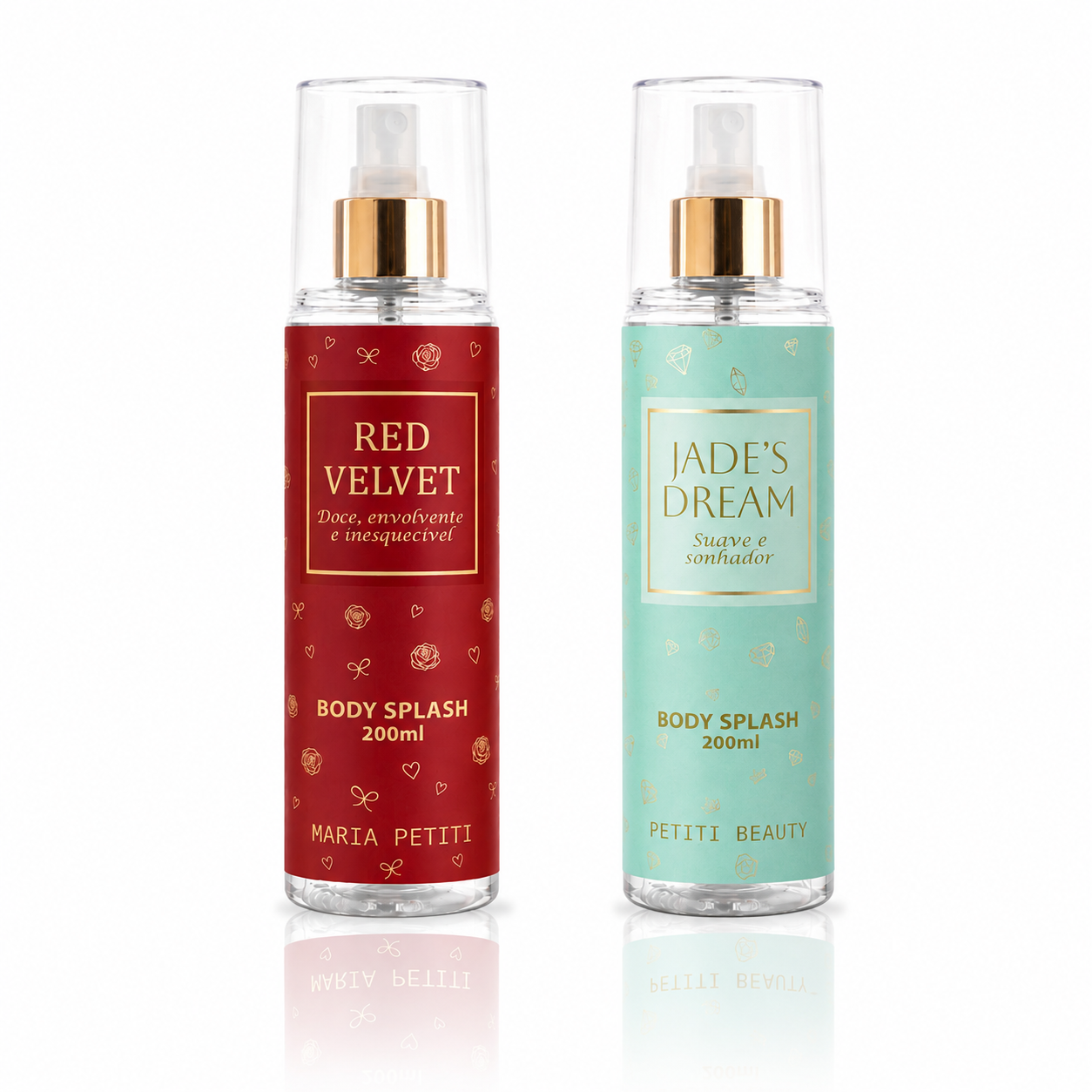 Kit Duo Body Splash Jade's Dream + Red Velvet | 200 ml cada | Maria Petiti Beauty