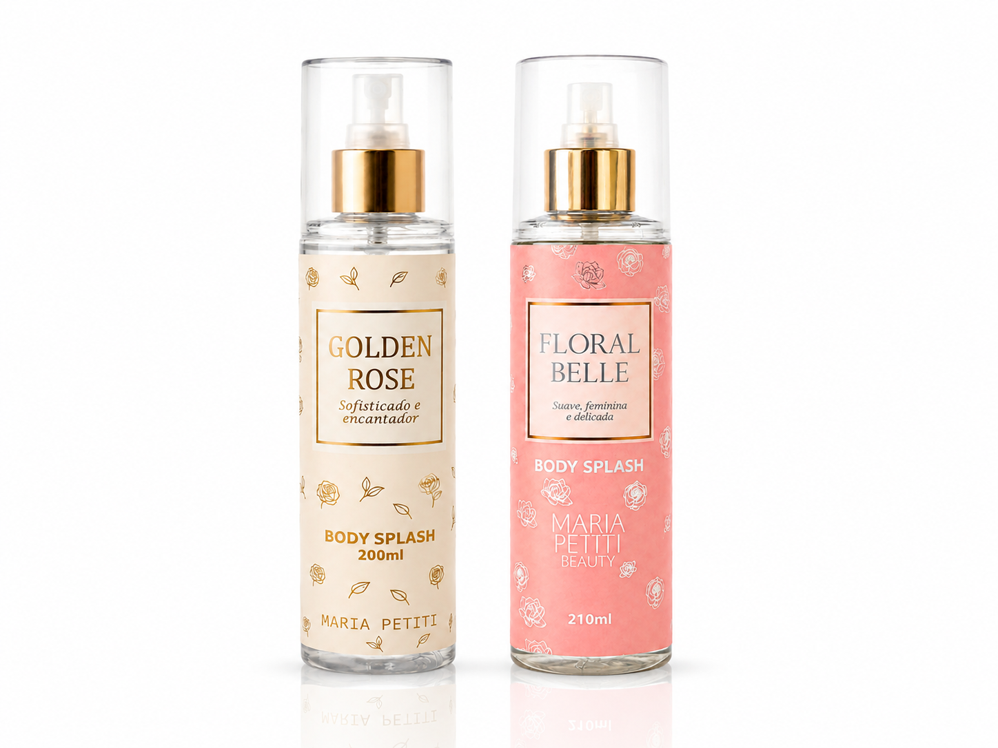 Kit Duo Body Splash Floral Belle + Golden Rose | 200 ml cada | Maria Petiti Beauty