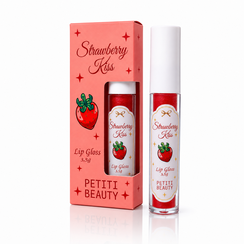 Lip Gloss Strawberry Kiss - Brilho e Hidratação 3,5 g