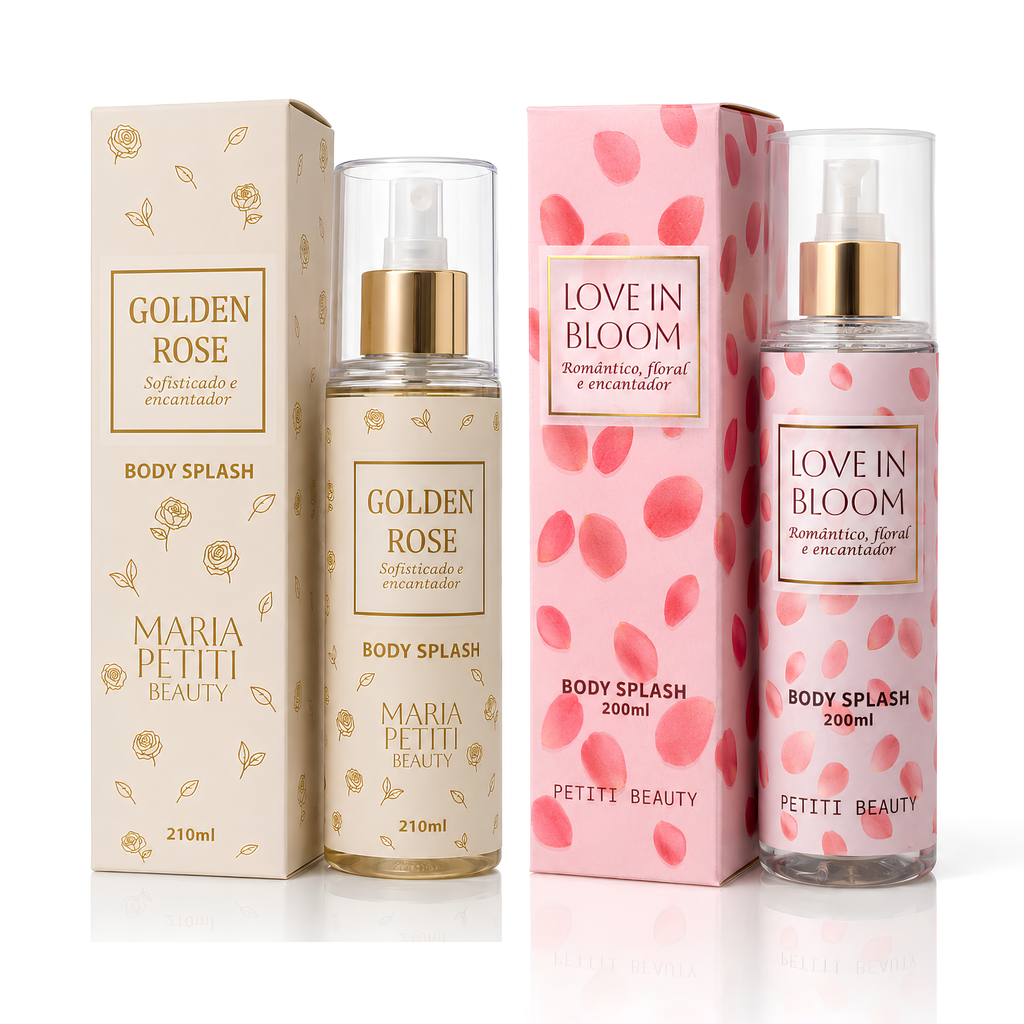 Kit Duo Body Splash Golden Rose e Love in Bloom - Desodorante Colônia 200 ml