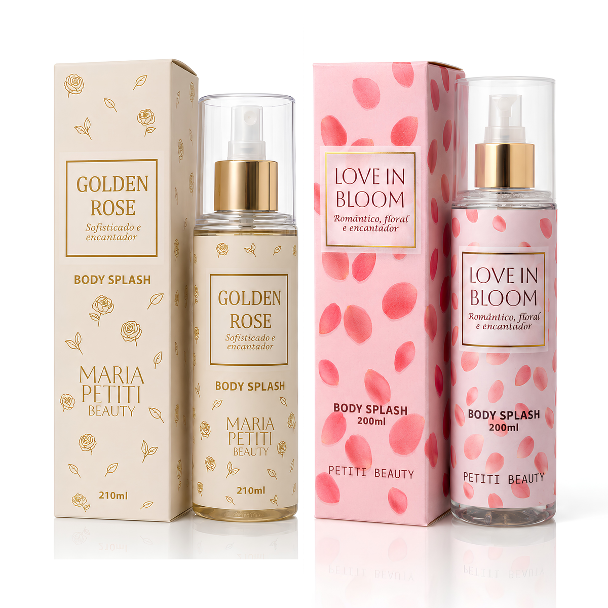 Kit Duo Body Splash Golden Rose e Love in Bloom - Desodorante Colônia 200 ml