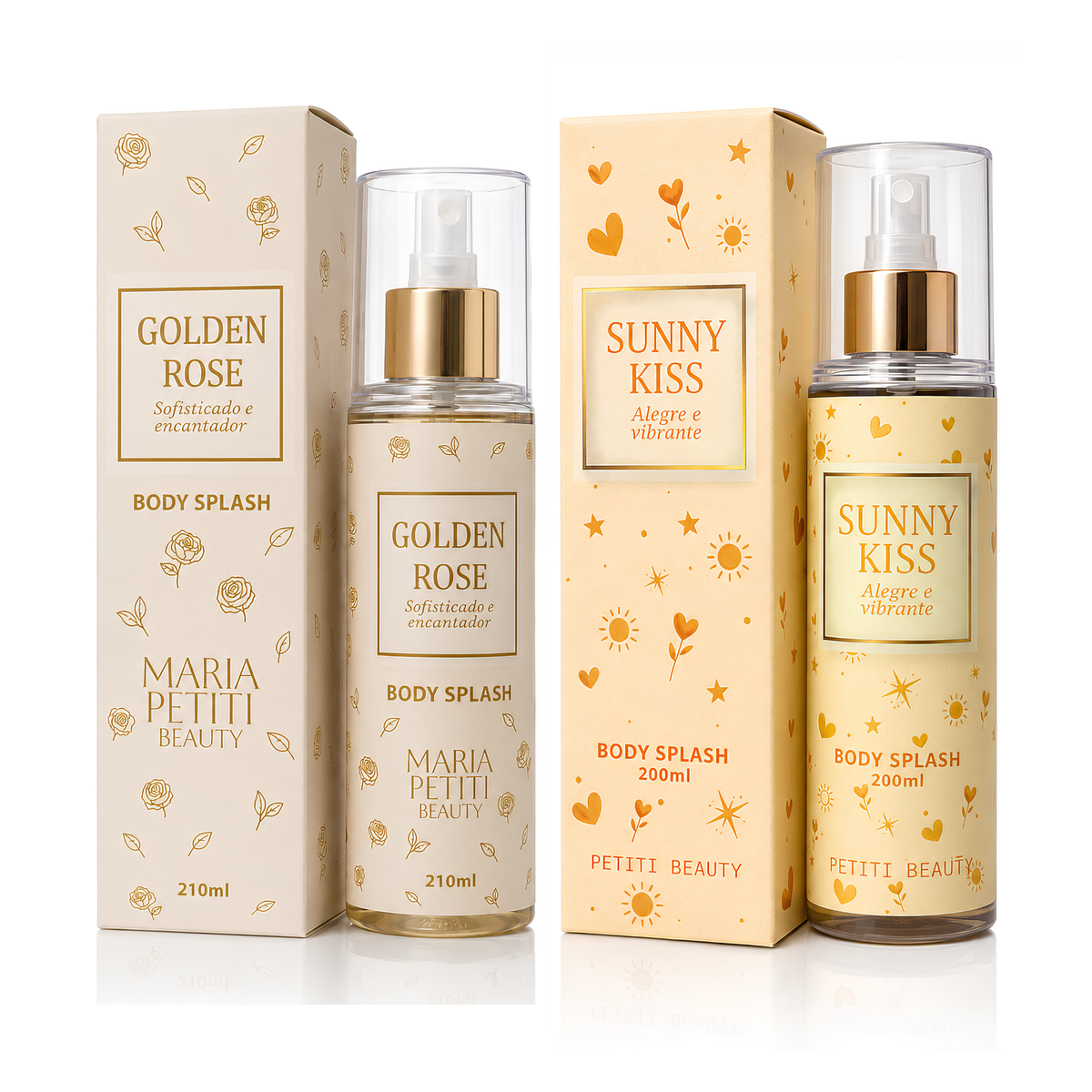 Kit Duo Body Splash Golden Rose e Sunny Kiss - Desodorante Colônia 200 ml