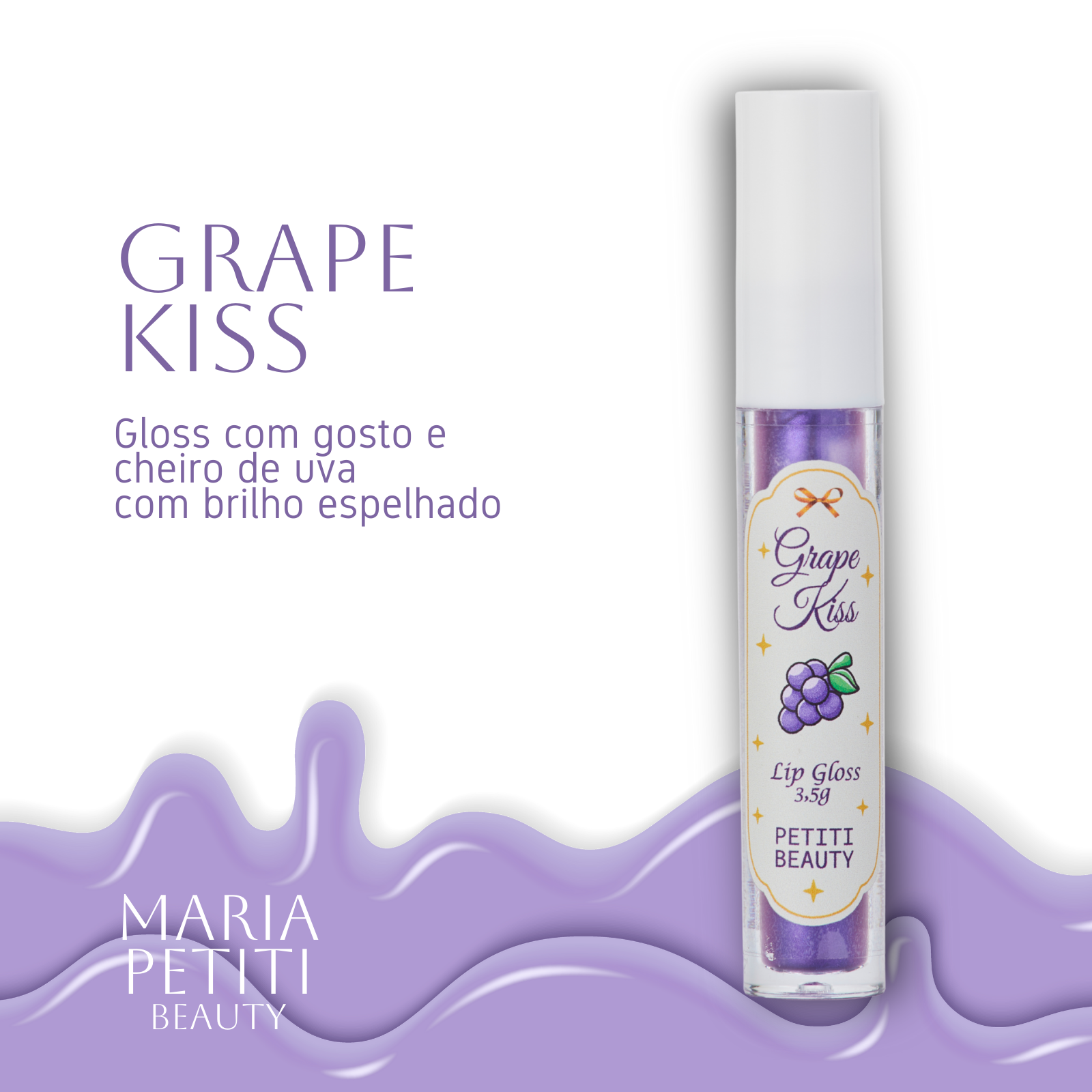 Lip Gloss Hidratante – Uva • Brilho Espelhado