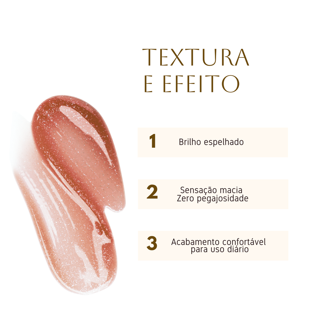 Lip Gloss Hidratante – Chocolate • Brilho Espelhado