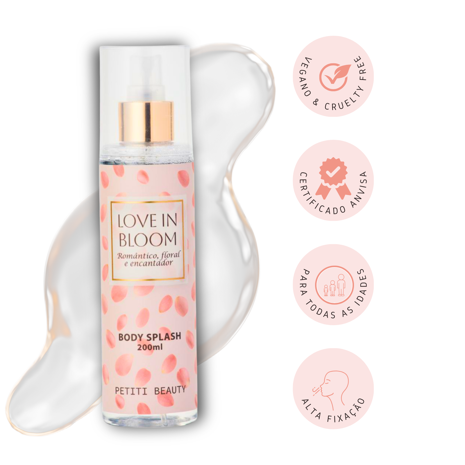 Body Splash Floral Suave Cheiro Romântico - Love In Bloom 200ml