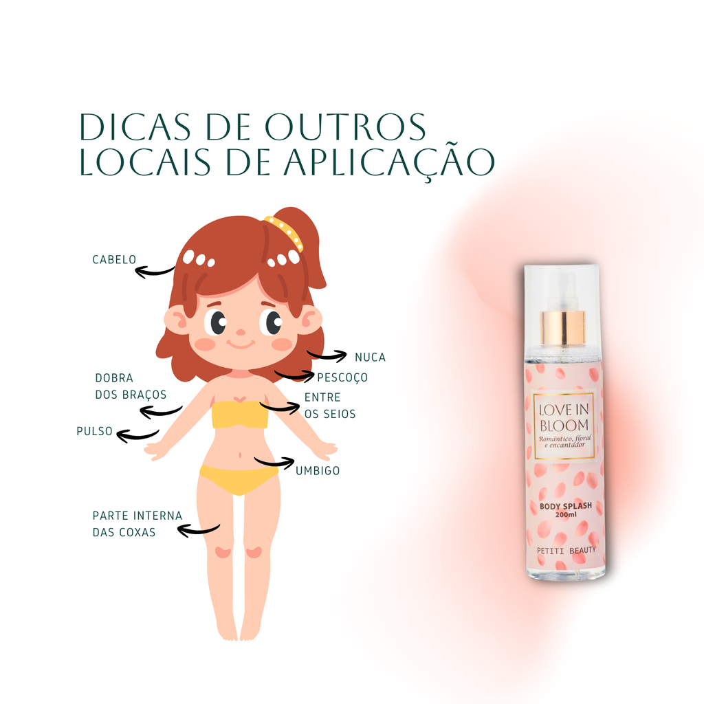 Body Splash Floral Suave Cheiro Romântico - Love In Bloom 200ml
