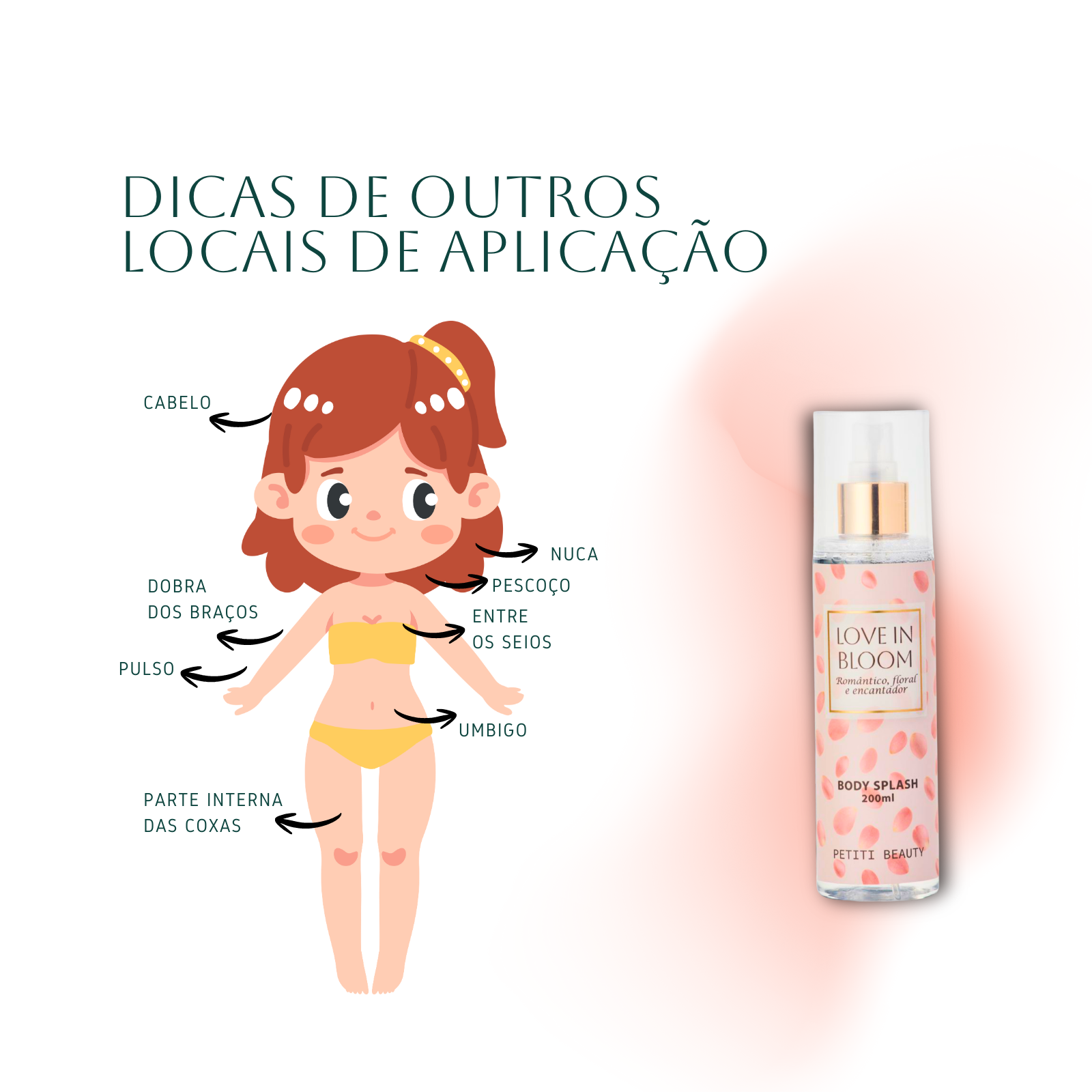 Body Splash Floral Suave Cheiro Romântico - Love In Bloom 200ml