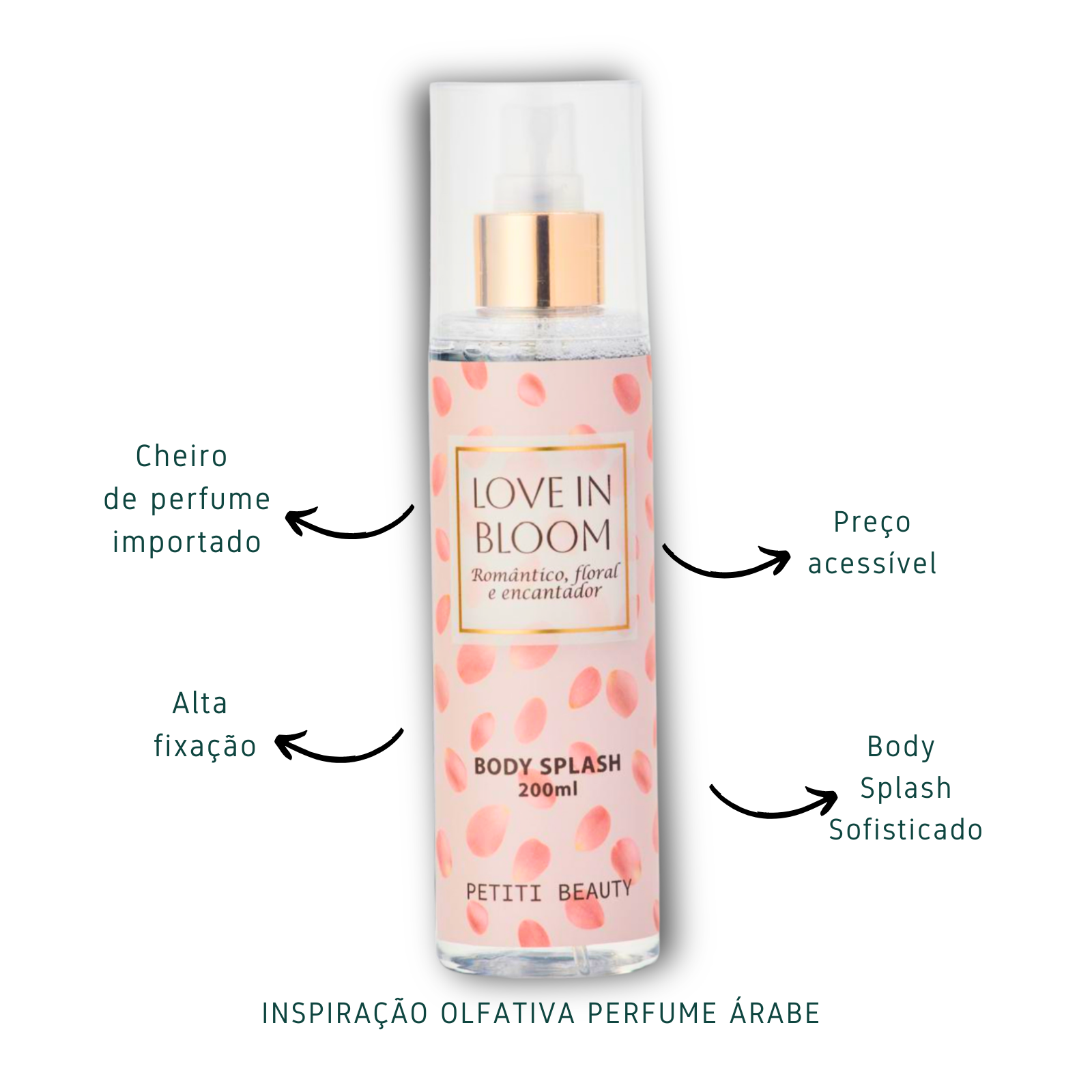 Body Splash Floral Suave Cheiro Romântico - Love In Bloom 200ml