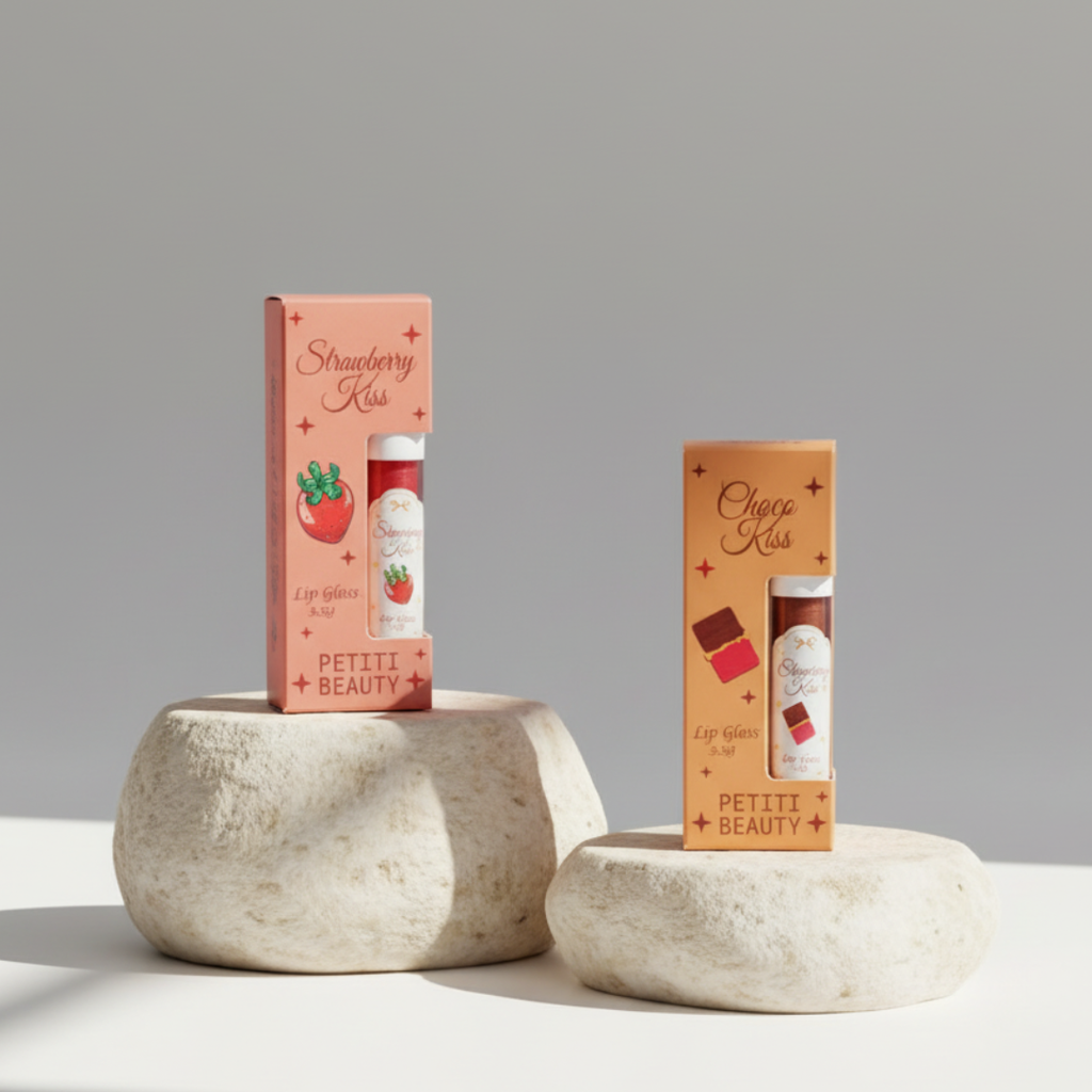 Kit 2 Lip Gloss Hidratante Morango + Chocolate