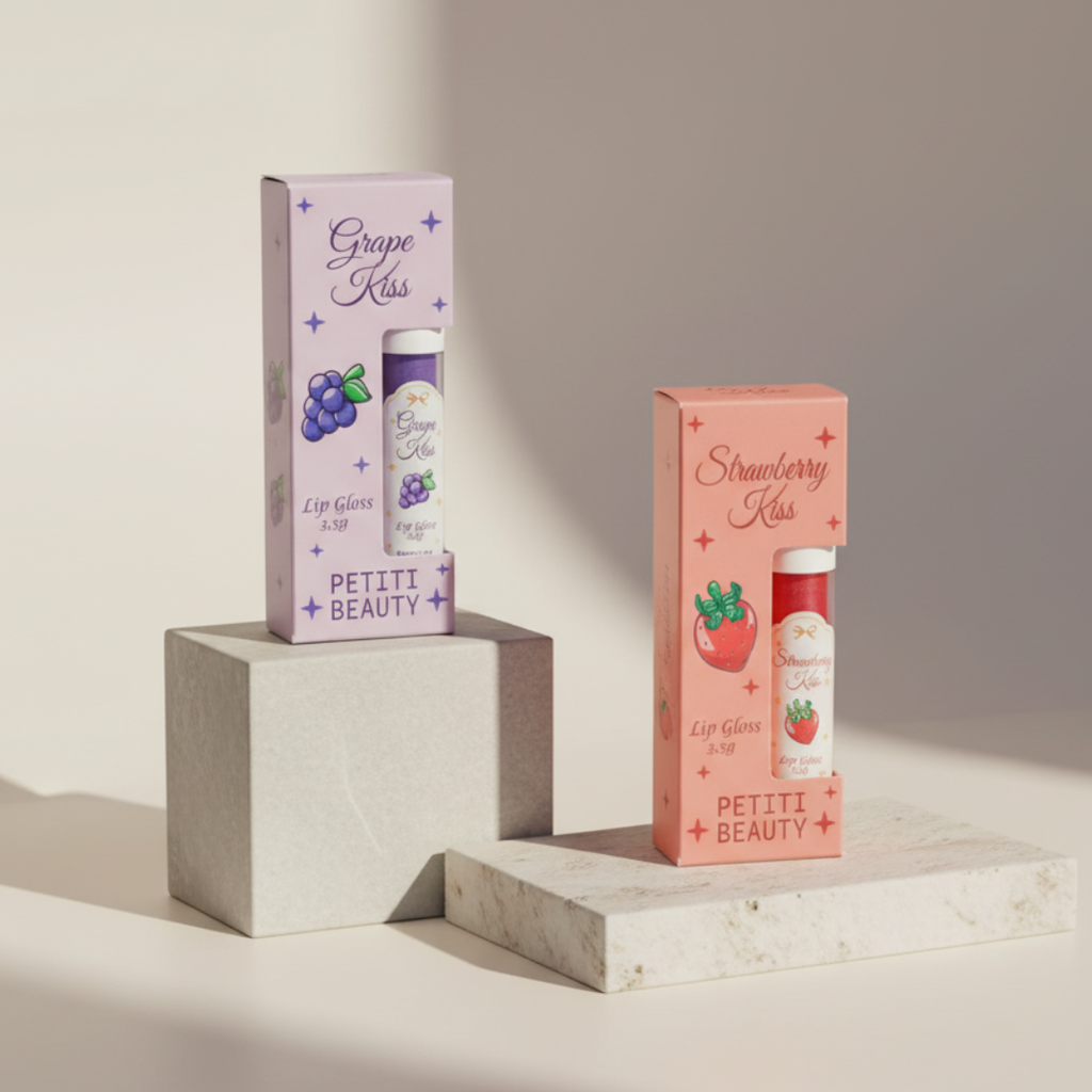 Kit 2 Lip Gloss Hidratante Morango + Uva