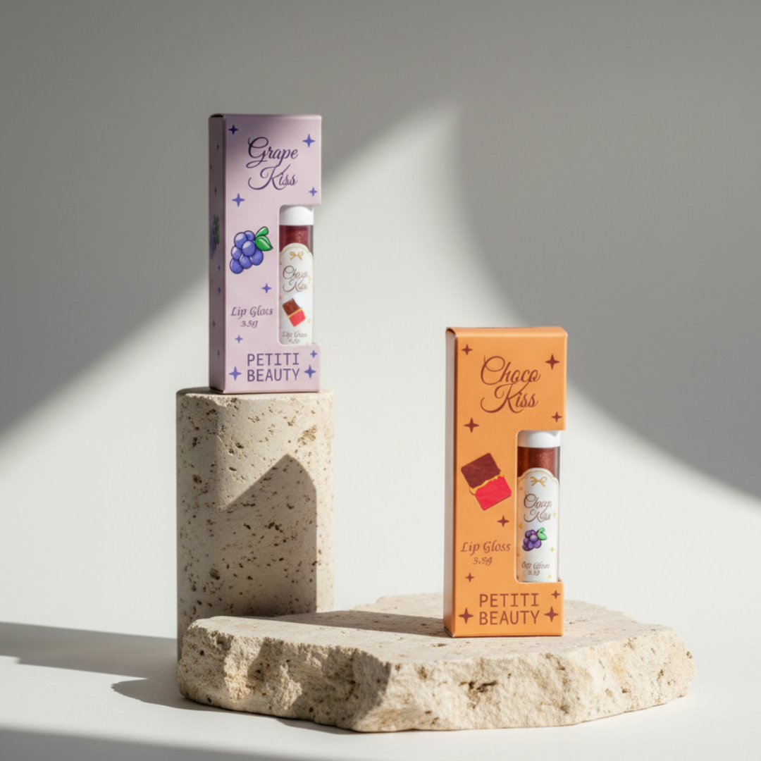 Kit 2 Lip Gloss Hidratante Uva + Chocolate