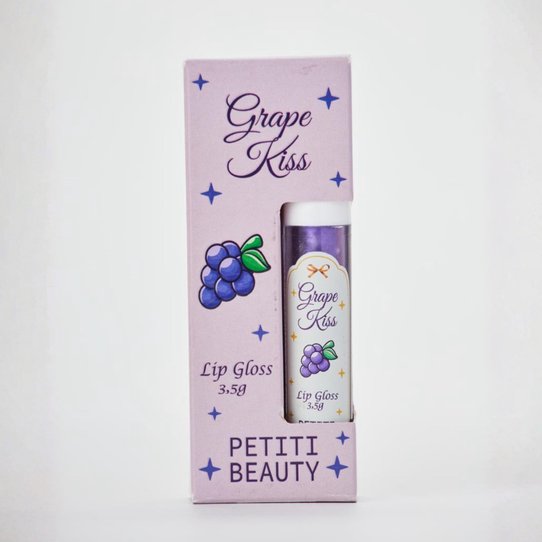 Kit 3 Lip Gloss Hidratante Morango + Uva + Chocolate