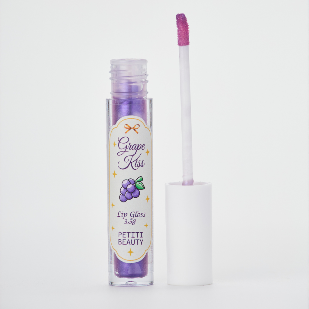 Kit 2 Lip Gloss Hidratante Morango + Uva
