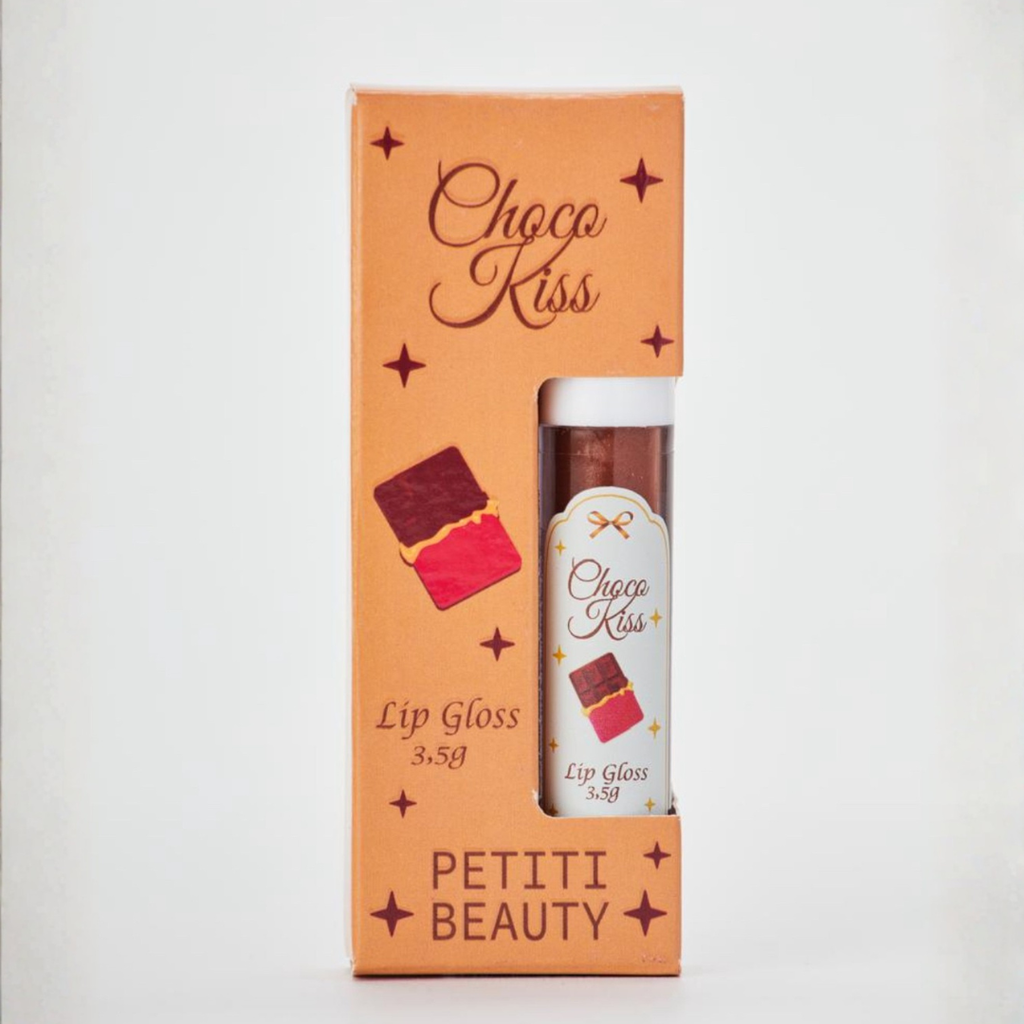 Kit 3 Lip Gloss Hidratante Morango + Uva + Chocolate