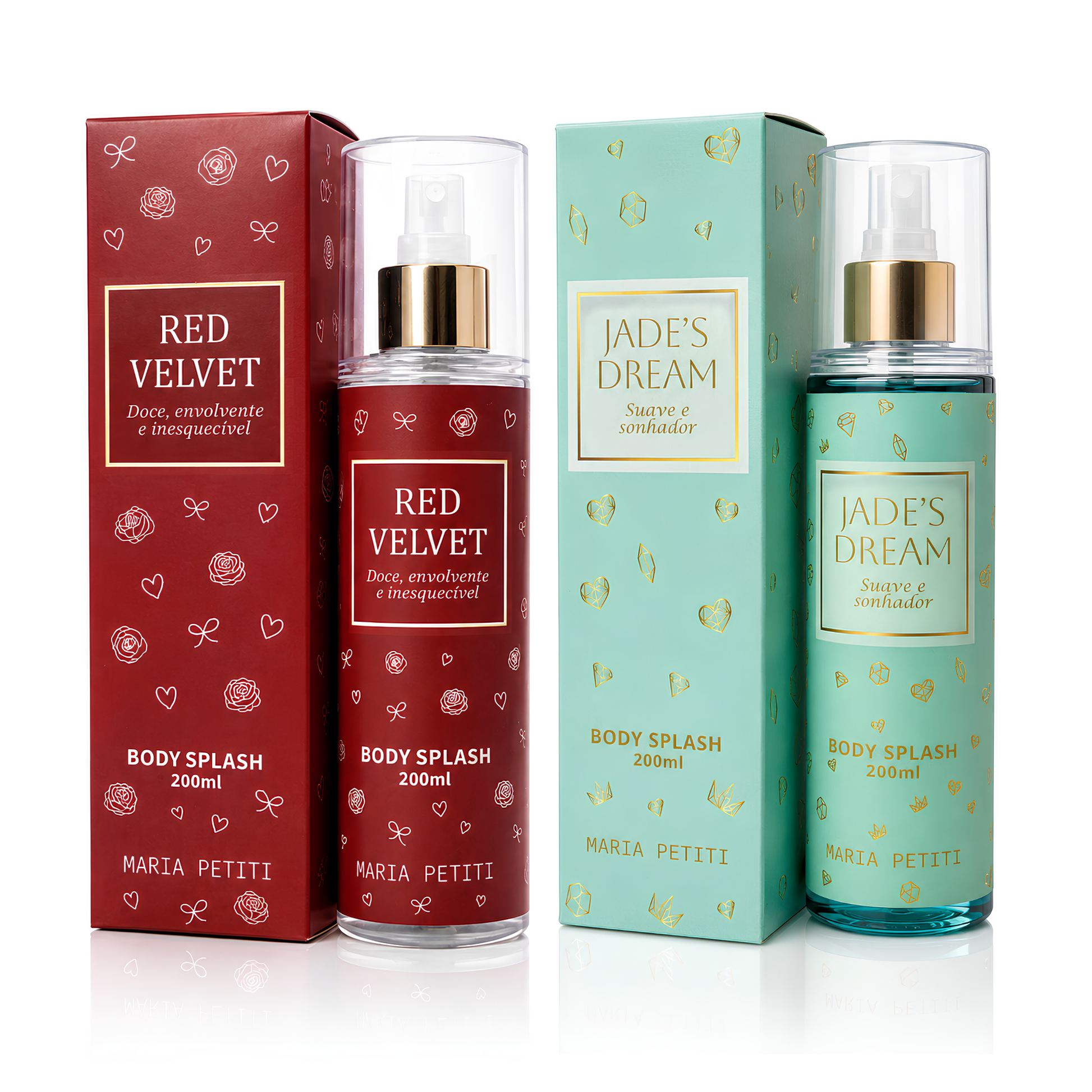 Kit Duo Body Splash Jade's Dream + Red Velvet | 200 ml cada | Maria Petiti Beauty