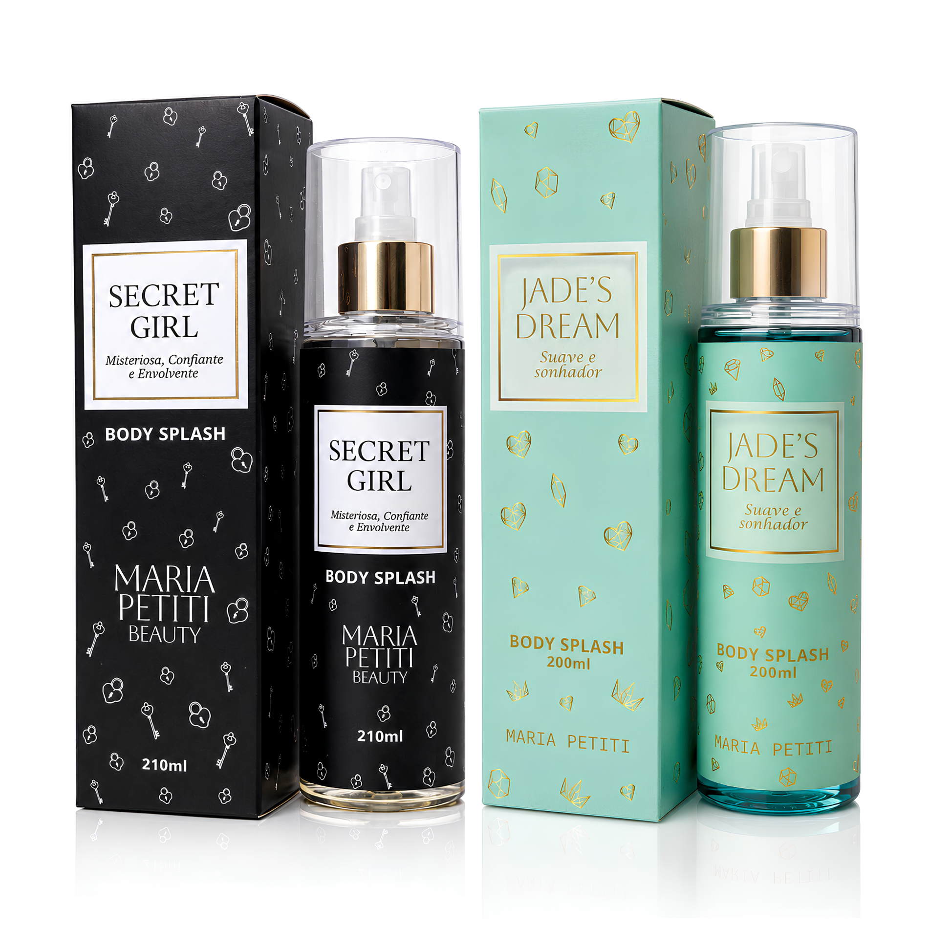 Kit Duo Body Splash Jade's Dream + Secret Girl | 200 ml cada | Maria Petiti Beauty