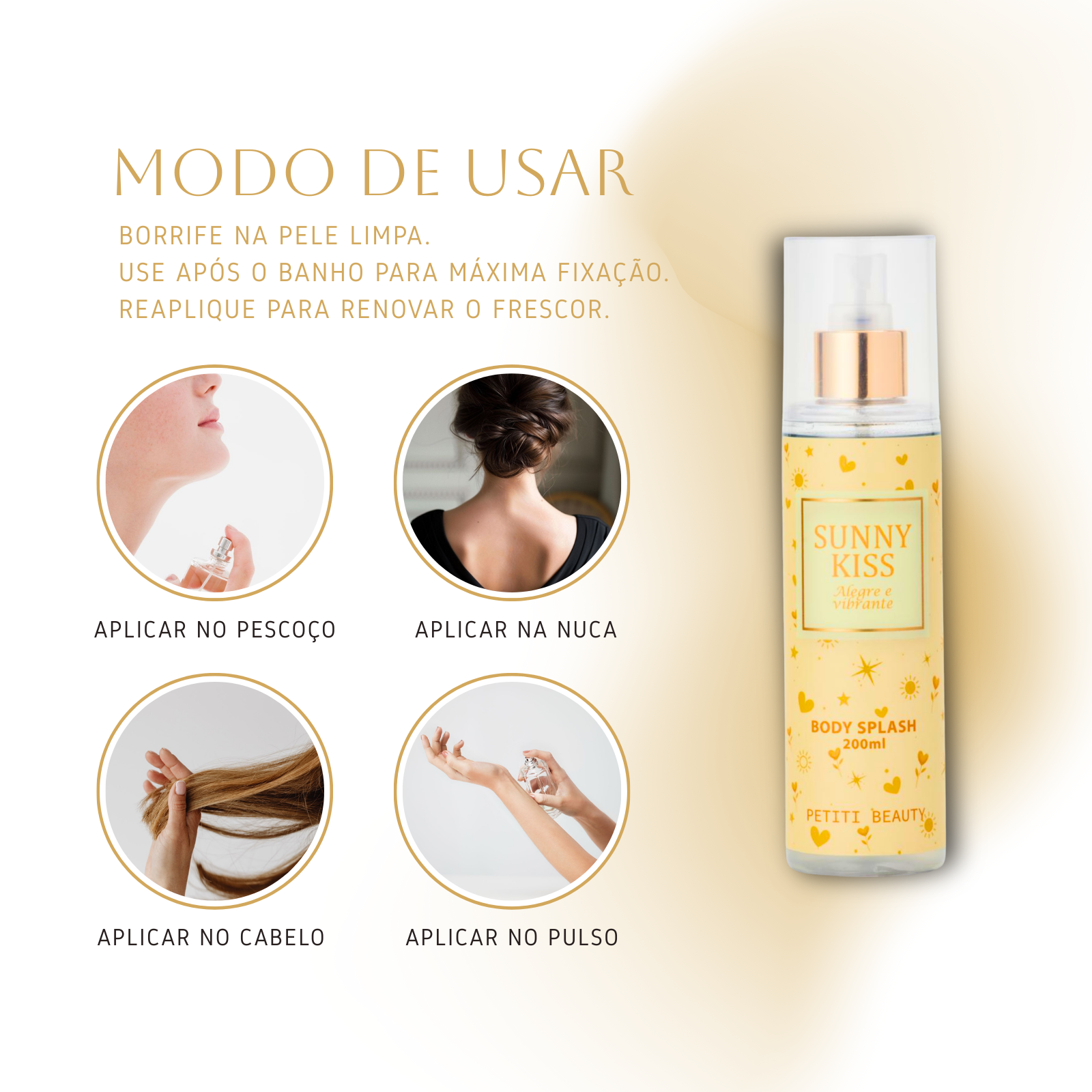 Body Splash Doce Frutado Cheiro Importado - Sunny Kiss 200ml