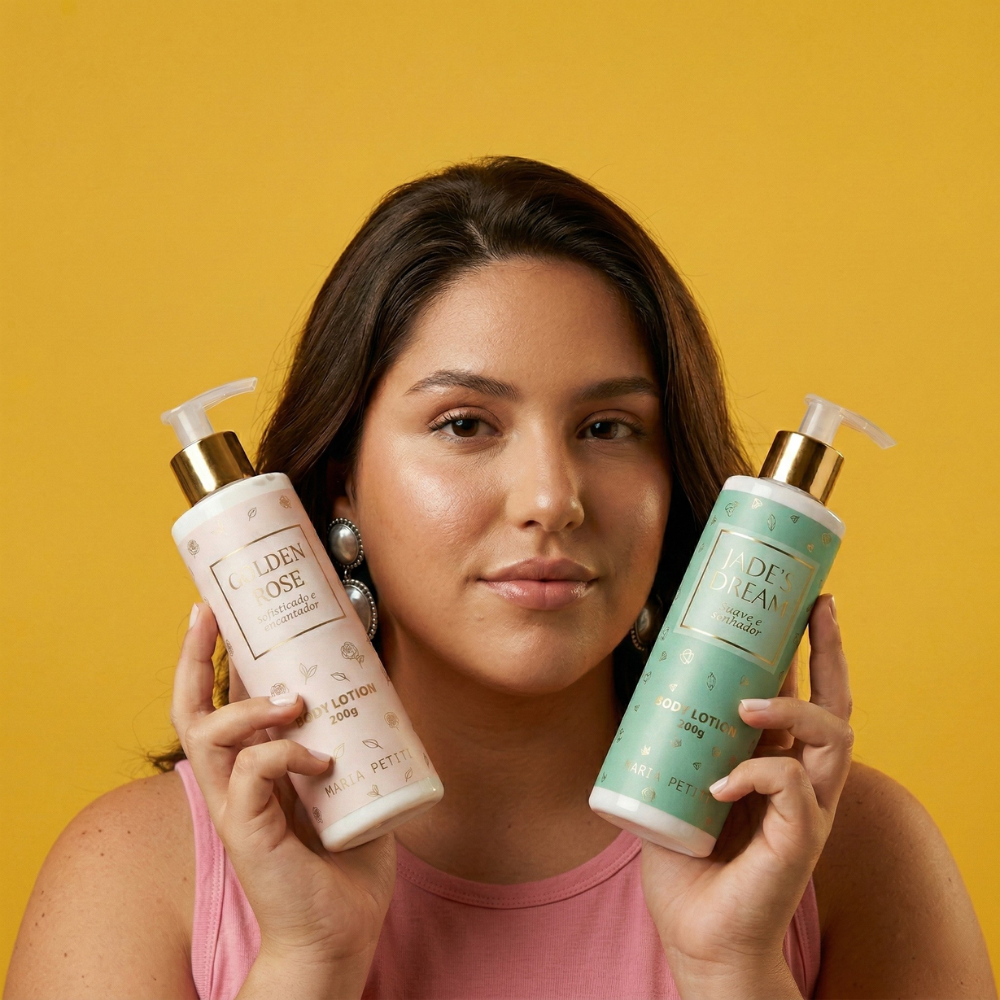 Kit 2 Body Lotion 200g Jade's Dream + Golden Rose Maria Petiti Beauty Floral Elegante