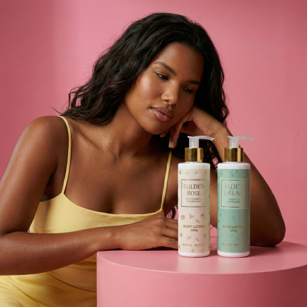 Kit 2 Body Lotion 200g Jade's Dream + Golden Rose Maria Petiti Beauty Floral Elegante